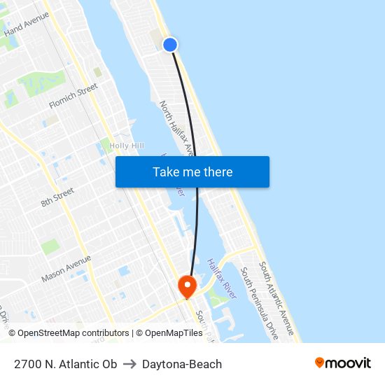 2700 N. Atlantic Ob to Daytona-Beach map