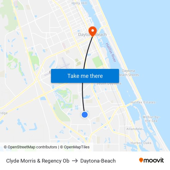 Clyde Morris & Regency Ob to Daytona-Beach map