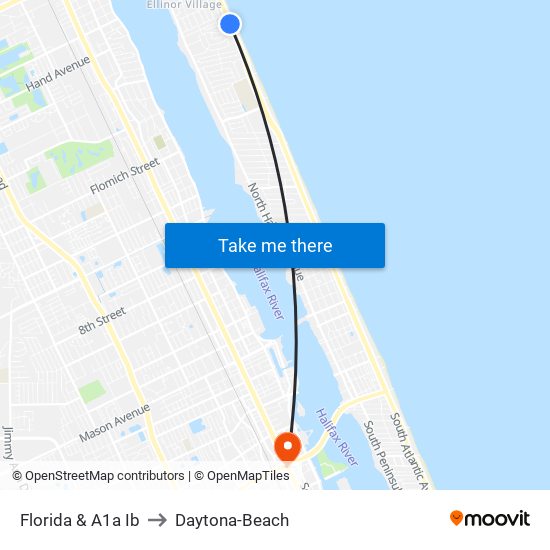 Florida & A1a Ib to Daytona-Beach map