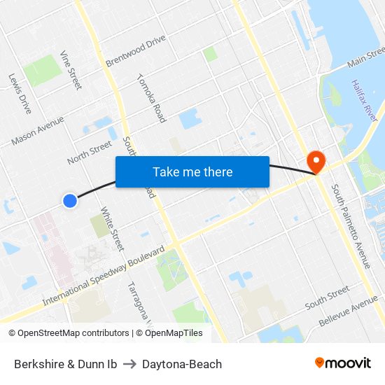 Berkshire & Dunn Ib to Daytona-Beach map
