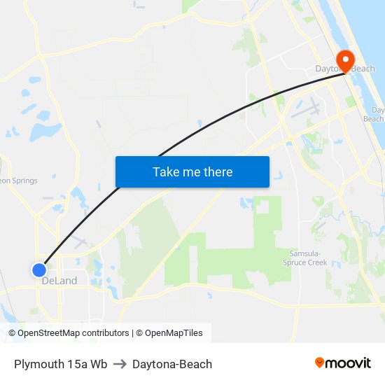 Plymouth  15a Wb to Daytona-Beach map