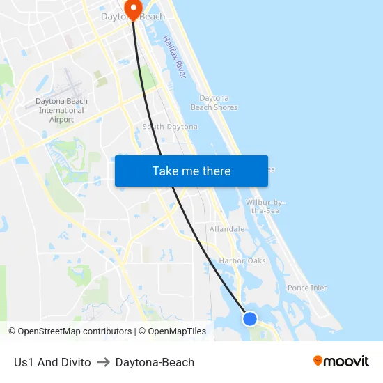 Us1 And Divito to Daytona-Beach map