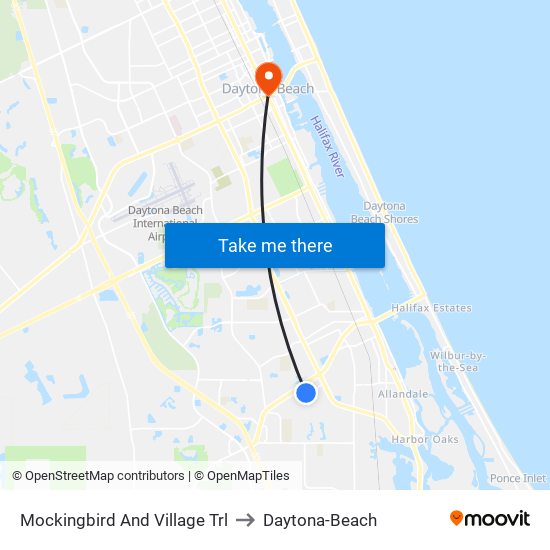 Mockingbird And Village Trl to Daytona-Beach map