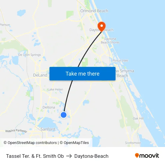 Tassel Ter. & Ft. Smith Ob to Daytona-Beach map