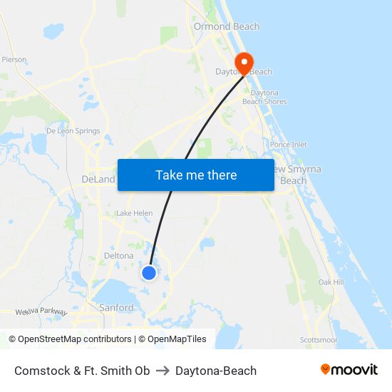 Comstock & Ft. Smith Ob to Daytona-Beach map