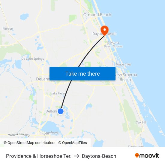 Providence & Horseshoe Ter. to Daytona-Beach map