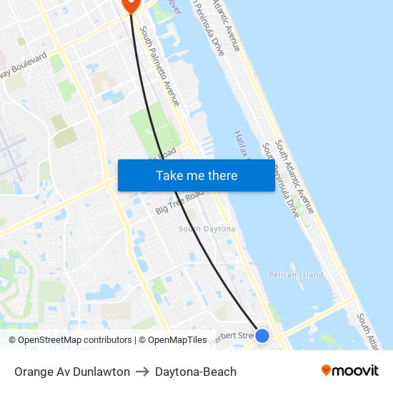 Orange Av  Dunlawton to Daytona-Beach map