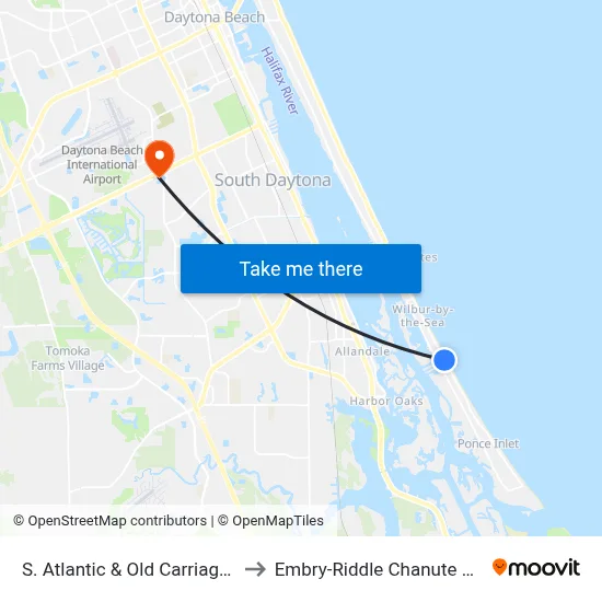 S. Atlantic & Old Carriage Rd. Ob to Embry-Riddle Chanute Complex map