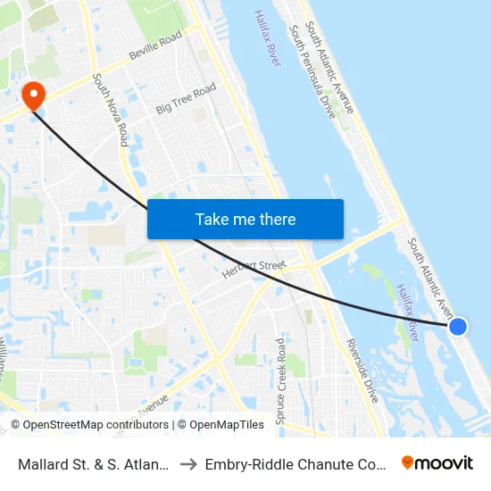 Mallard St. & S. Atlantic Ib to Embry-Riddle Chanute Complex map