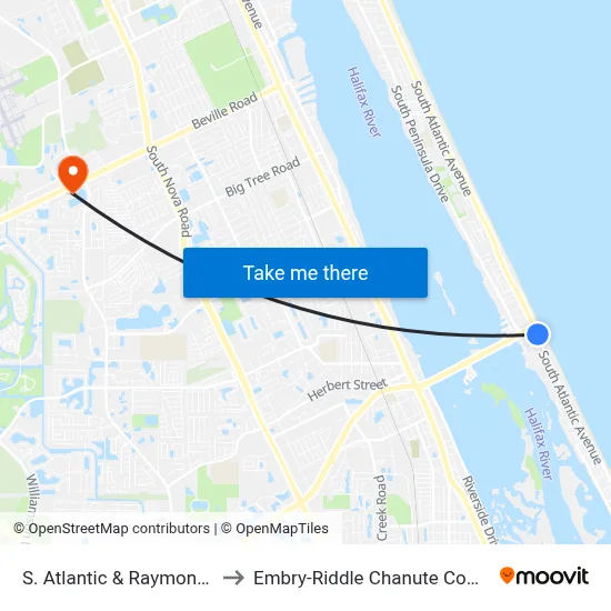 S. Atlantic & Raymond Ob to Embry-Riddle Chanute Complex map