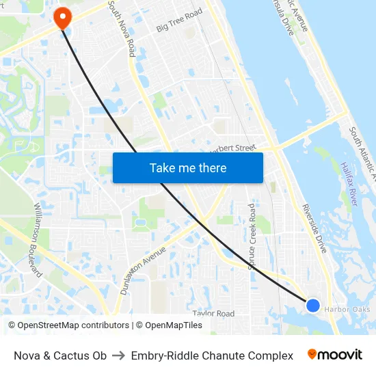 Nova & Cactus Ob to Embry-Riddle Chanute Complex map
