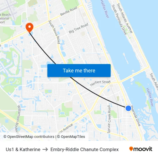 Us1 & Katherine to Embry-Riddle Chanute Complex map
