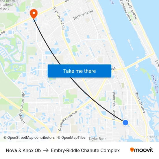 Nova & Knox Ob to Embry-Riddle Chanute Complex map
