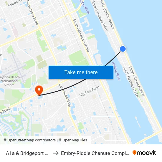 A1a & Bridgeport Ob to Embry-Riddle Chanute Complex map