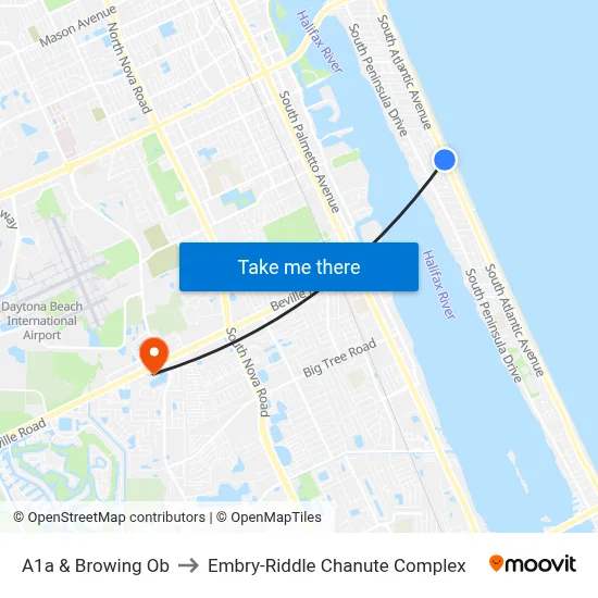 A1a & Browing Ob to Embry-Riddle Chanute Complex map