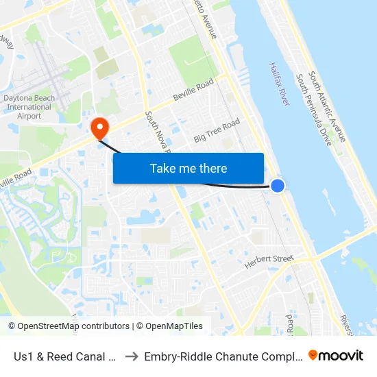 Us1 & Reed Canal Ob to Embry-Riddle Chanute Complex map