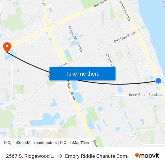 2567 S. Ridgewood Ob to Embry-Riddle Chanute Complex map
