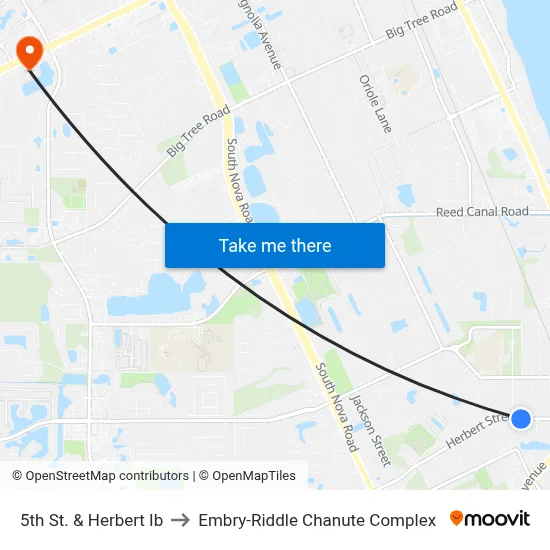 5th St. & Herbert Ib to Embry-Riddle Chanute Complex map