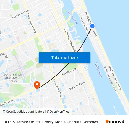 A1a & Temko Ob to Embry-Riddle Chanute Complex map