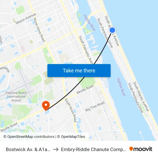 Bostwick Av. & A1a Ib to Embry-Riddle Chanute Complex map