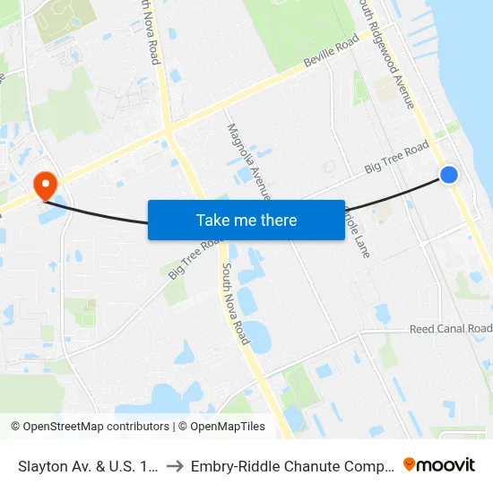 Slayton Av. & U.S. 1 Ib to Embry-Riddle Chanute Complex map