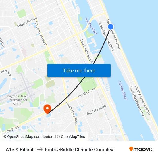A1a & Ribault to Embry-Riddle Chanute Complex map