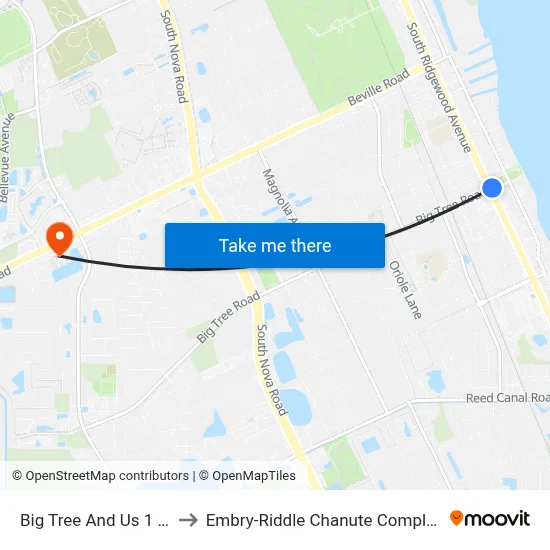 Big Tree And Us 1 Ib to Embry-Riddle Chanute Complex map