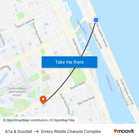 A1a & Goodall to Embry-Riddle Chanute Complex map