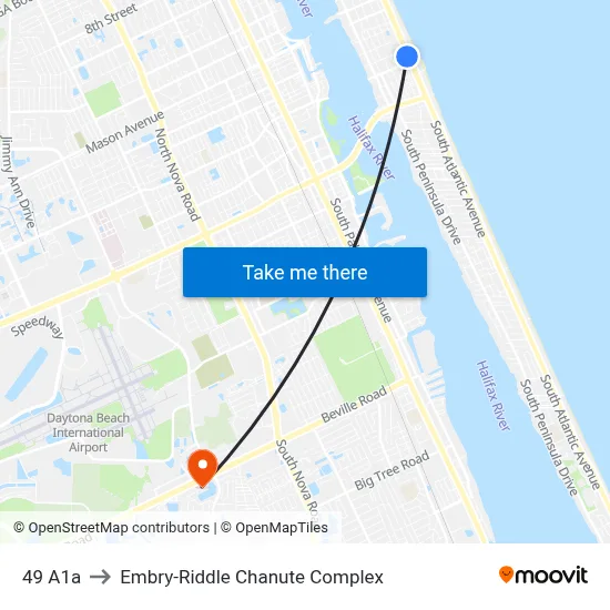 49 A1a to Embry-Riddle Chanute Complex map