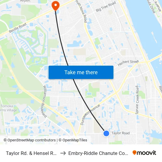 Taylor Rd. & Hensel Rd. Ob to Embry-Riddle Chanute Complex map