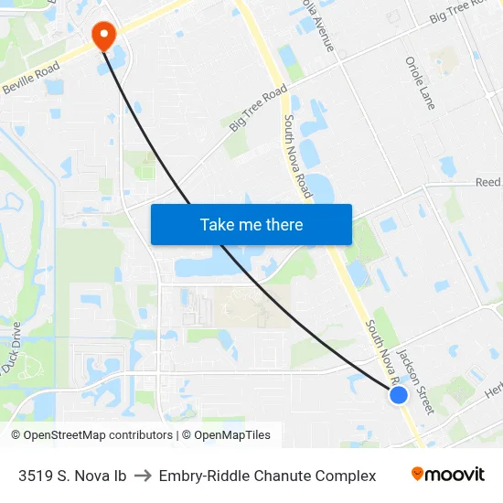 3519 S. Nova Ib to Embry-Riddle Chanute Complex map