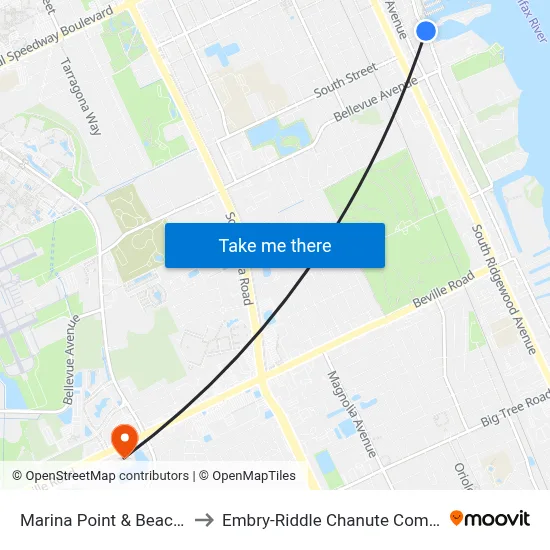 Marina Point & Beach Ib to Embry-Riddle Chanute Complex map
