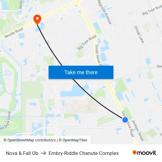 Nova & Fall Ob to Embry-Riddle Chanute Complex map