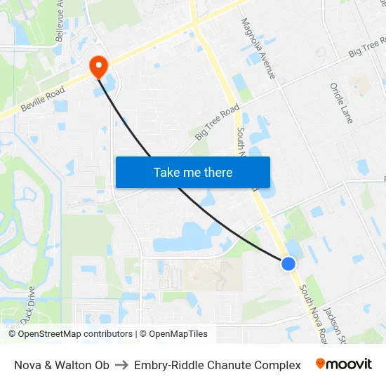Nova & Walton Ob to Embry-Riddle Chanute Complex map