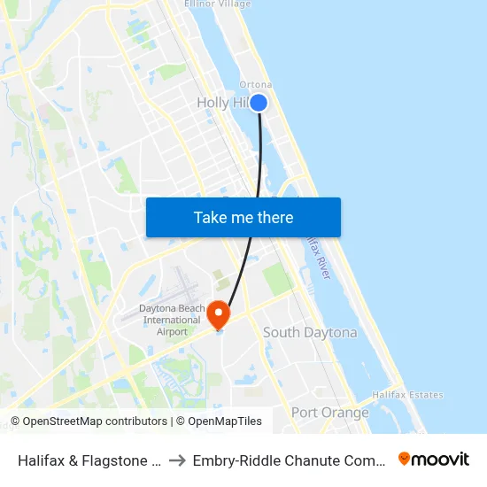 Halifax & Flagstone Ob to Embry-Riddle Chanute Complex map