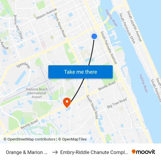 Orange & Marion Ob to Embry-Riddle Chanute Complex map