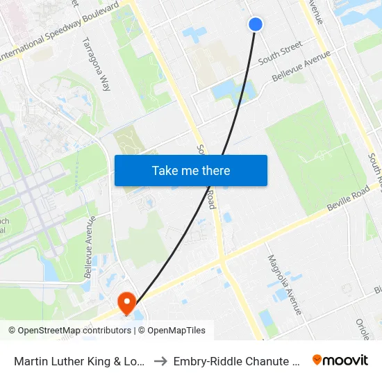 Martin Luther King & Loomis Ob to Embry-Riddle Chanute Complex map
