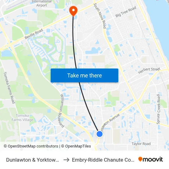 Dunlawton & Yorktowne Ob to Embry-Riddle Chanute Complex map