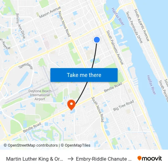Martin Luther King & Orange Ob to Embry-Riddle Chanute Complex map