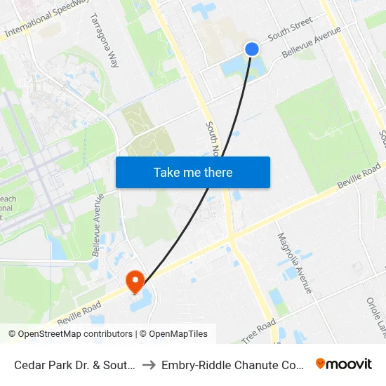 Cedar Park Dr. & South Ob to Embry-Riddle Chanute Complex map