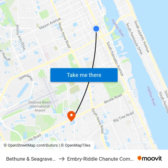 Bethune & Seagrave Ob to Embry-Riddle Chanute Complex map