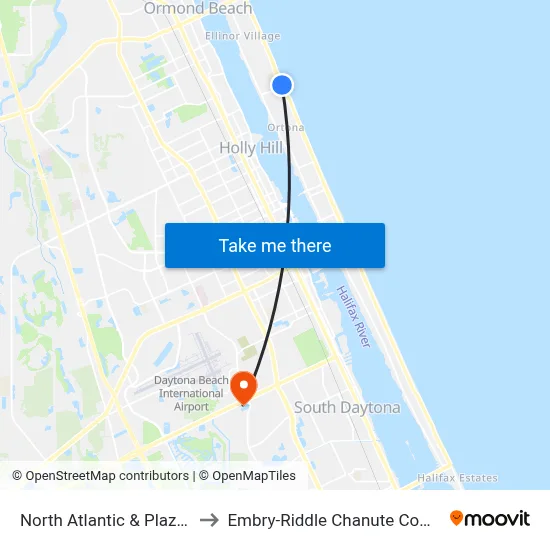 North Atlantic & Plaza Ob to Embry-Riddle Chanute Complex map