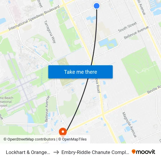 Lockhart & Orange Ib to Embry-Riddle Chanute Complex map
