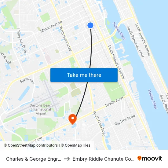 Charles & George Engram Ib to Embry-Riddle Chanute Complex map