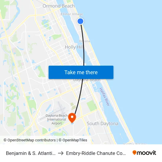 Benjamin & S. Atlantic Ib to Embry-Riddle Chanute Complex map