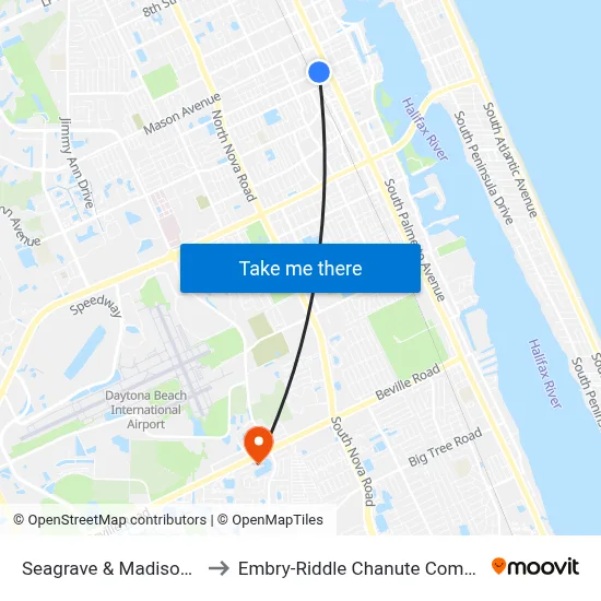Seagrave & Madison Ib to Embry-Riddle Chanute Complex map