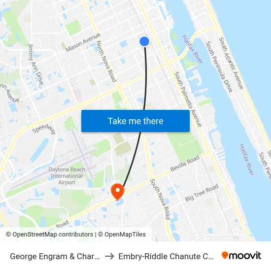 George Engram & Charles Ob to Embry-Riddle Chanute Complex map
