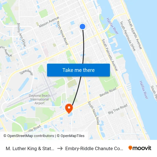 M. Luther King & State Ob to Embry-Riddle Chanute Complex map