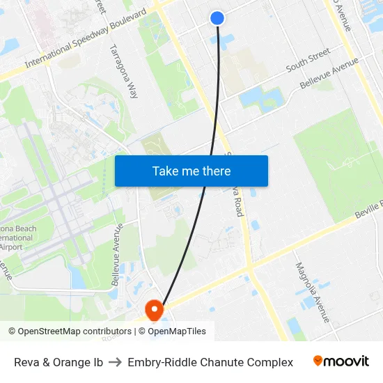 Reva & Orange Ib to Embry-Riddle Chanute Complex map