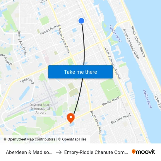 Aberdeen & Madison Ib to Embry-Riddle Chanute Complex map